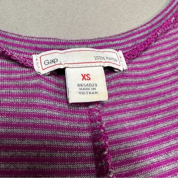 GAP soft gray purple stripe soft maxi dress, XS/S. - Picture 4 of 6